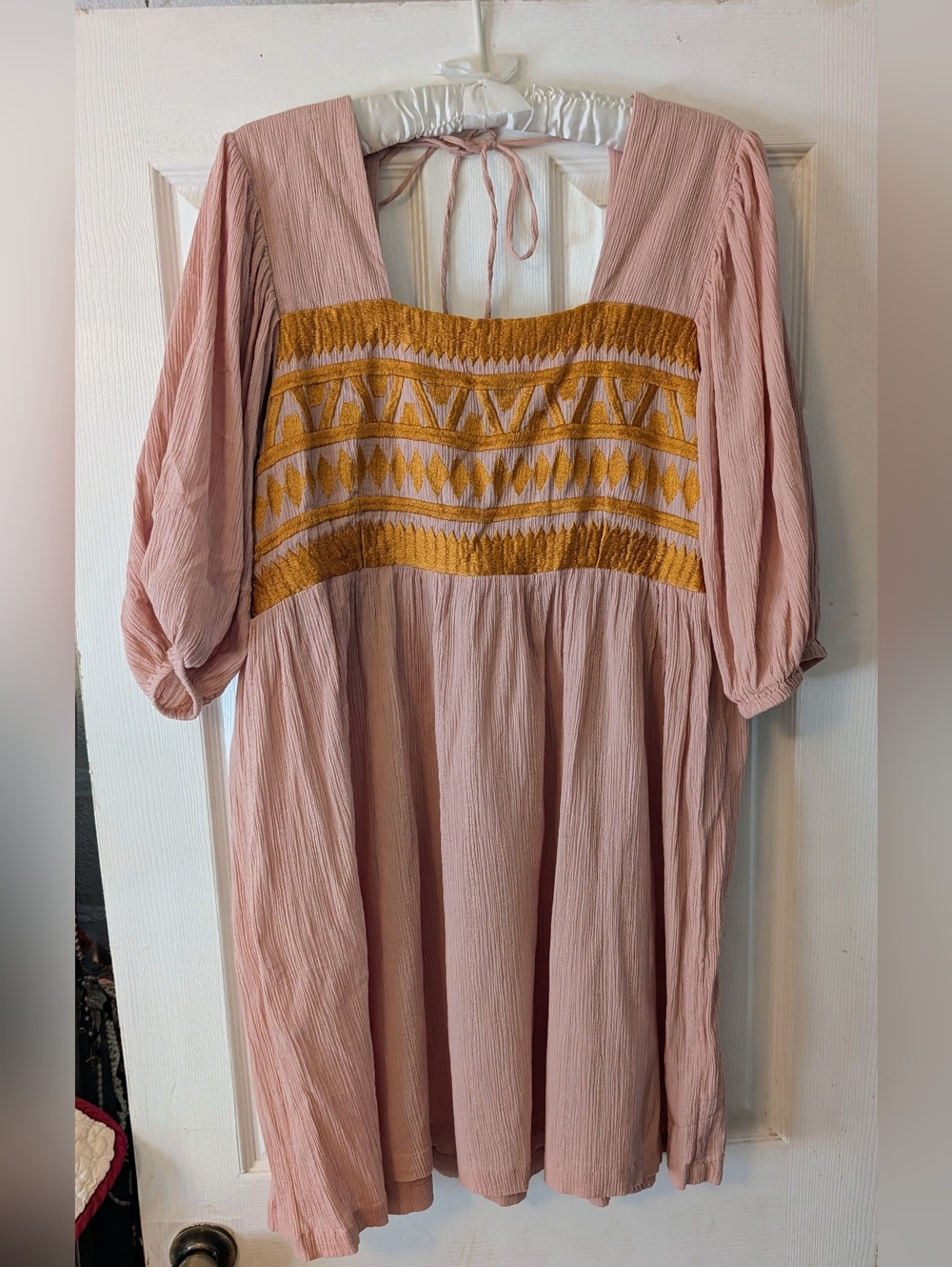 The Pyramid Collection Boho Embroidered Tunic - Dusty Rose